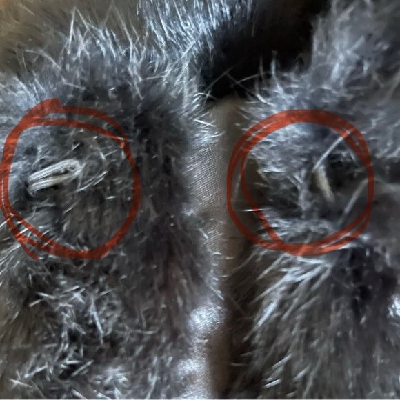 Bebe vintage down/feather jacket with rabbit fur collar and trim. - Picture 4 of 5